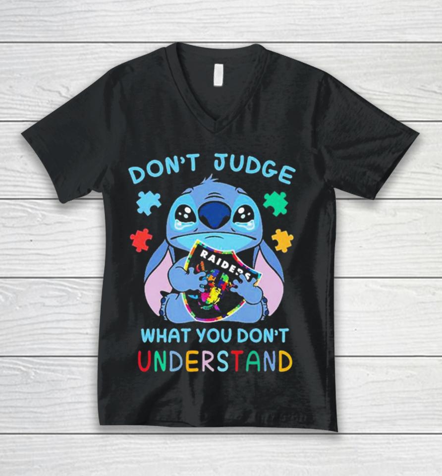 Stitch Las Vegas Raiders Nfl Don’t Judge What You Don’t Understand Unisex V-Neck T-Shirt