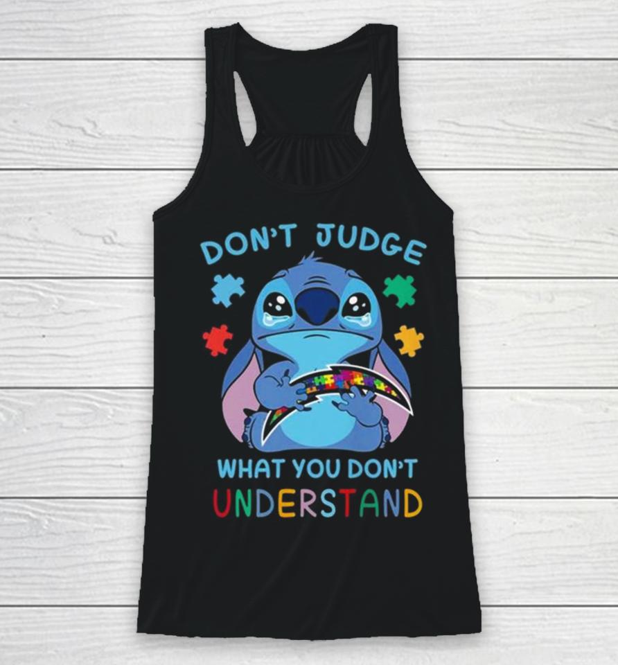 Stitch Los Angeles Chargers Autism Awareness Don’t Judge What You Don’t Understand Racerback Tank