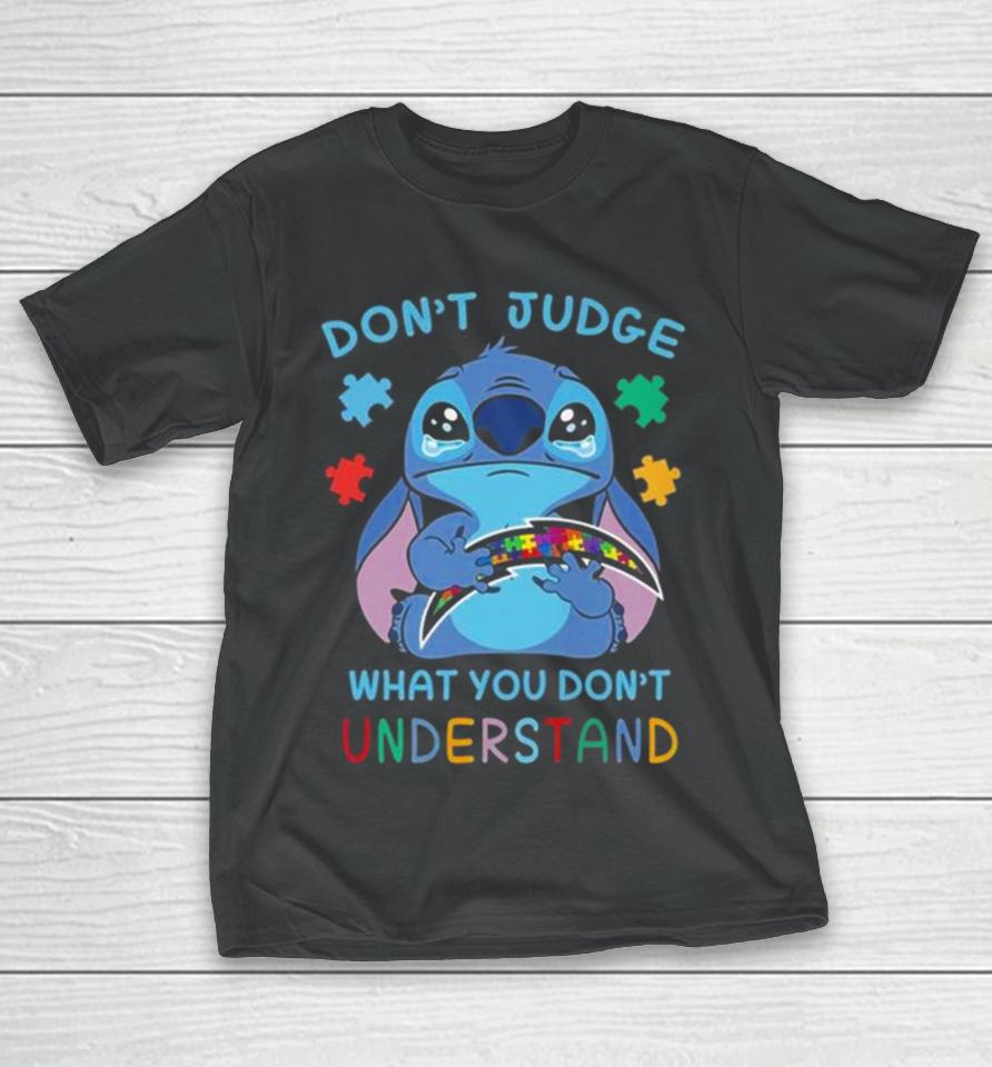 Stitch Los Angeles Chargers Autism Awareness Don’t Judge What You Don’t Understand T-Shirt