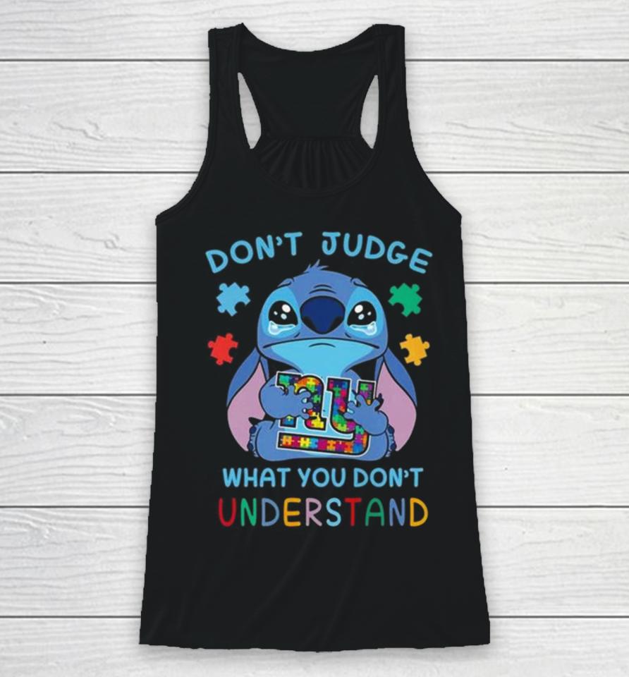 Stitch New York Giants Autism Awareness Don’t Judge What You Don’t Understand Racerback Tank