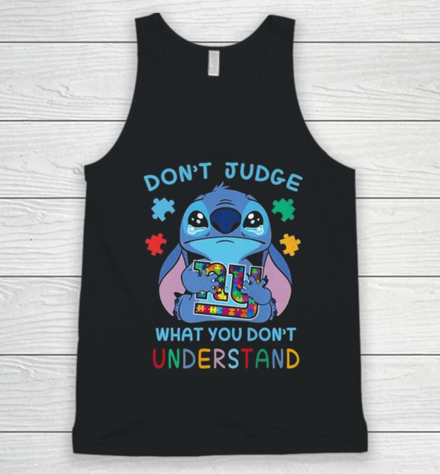 Stitch New York Giants Autism Awareness Don’t Judge What You Don’t Understand Unisex Tank Top