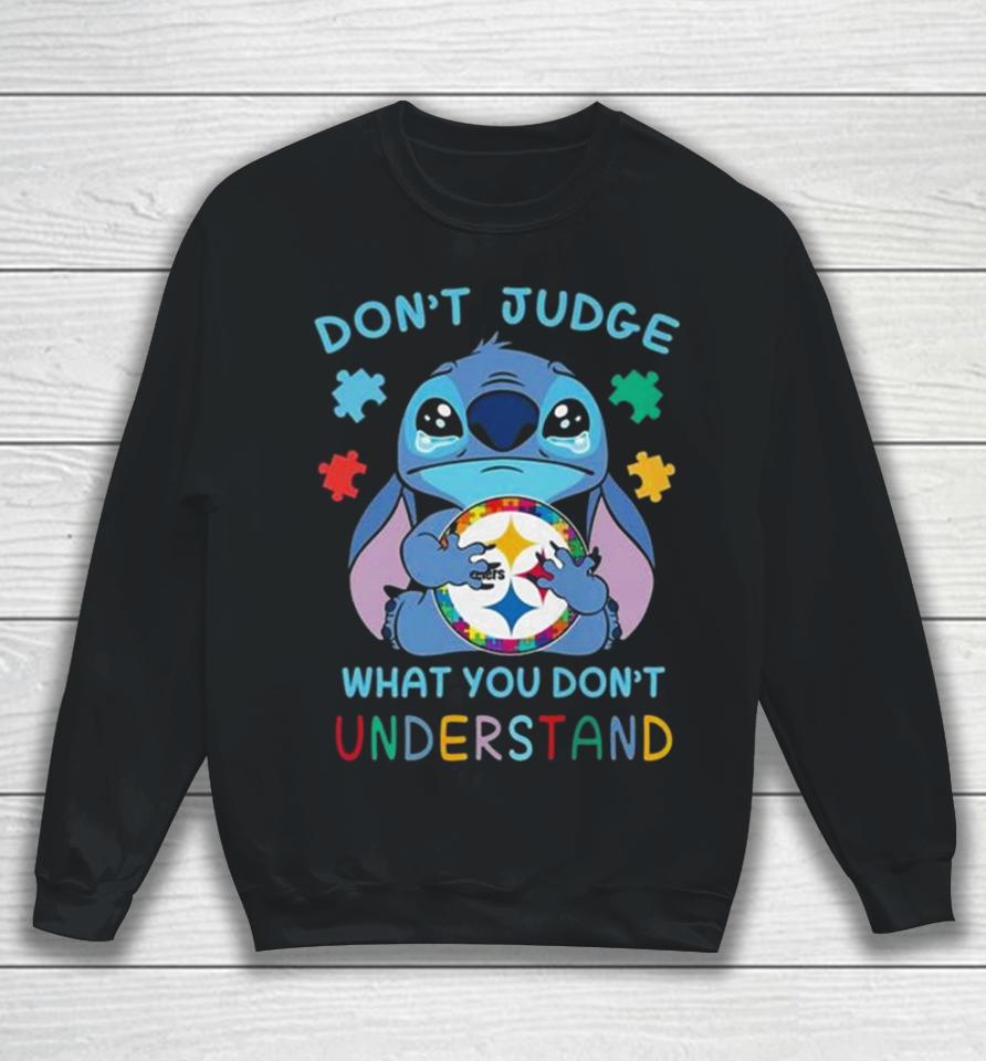 Stitch Pittsburgh Steelers Autism Awareness Don’t Judge What You Don’t Understand Sweatshirt