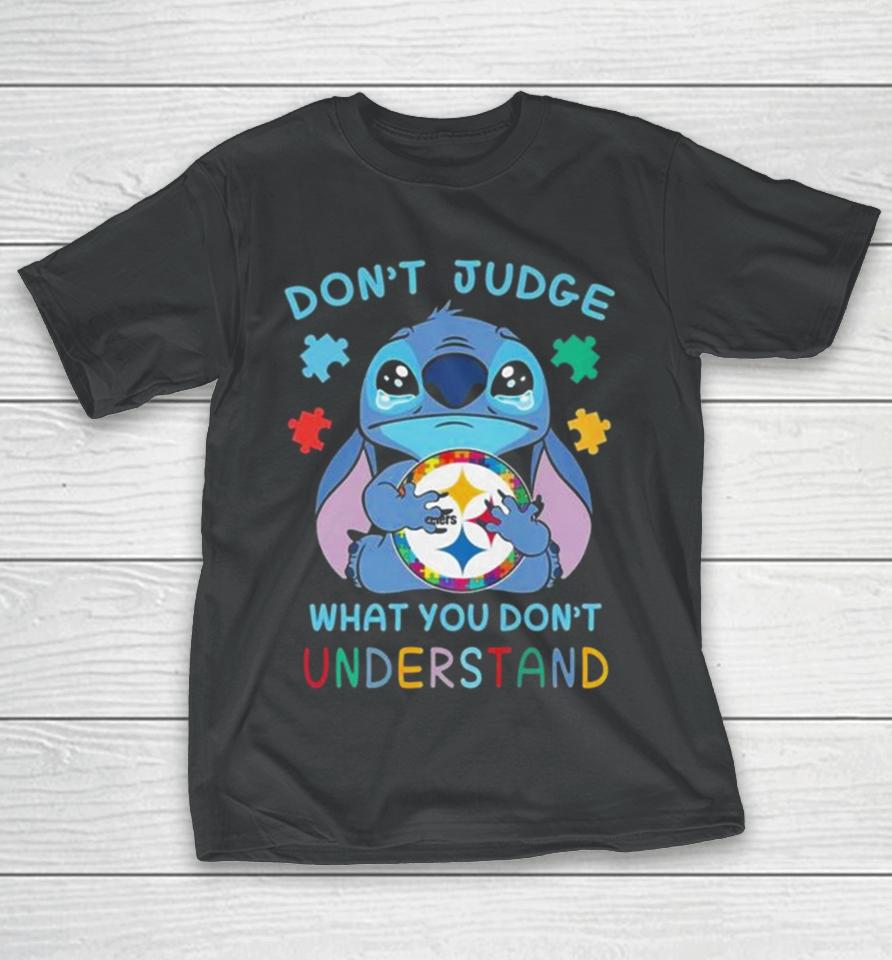 Stitch Pittsburgh Steelers Autism Awareness Don’t Judge What You Don’t Understand T-Shirt