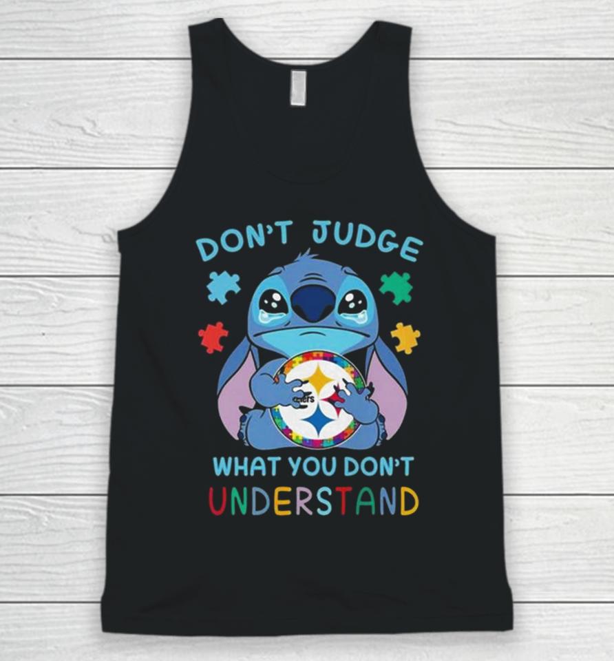 Stitch Pittsburgh Steelers Autism Awareness Don’t Judge What You Don’t Understand Unisex Tank Top