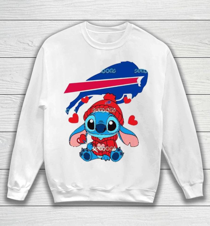Stitch Valentine Candy Heart Buffalo Bills Sweatshirt