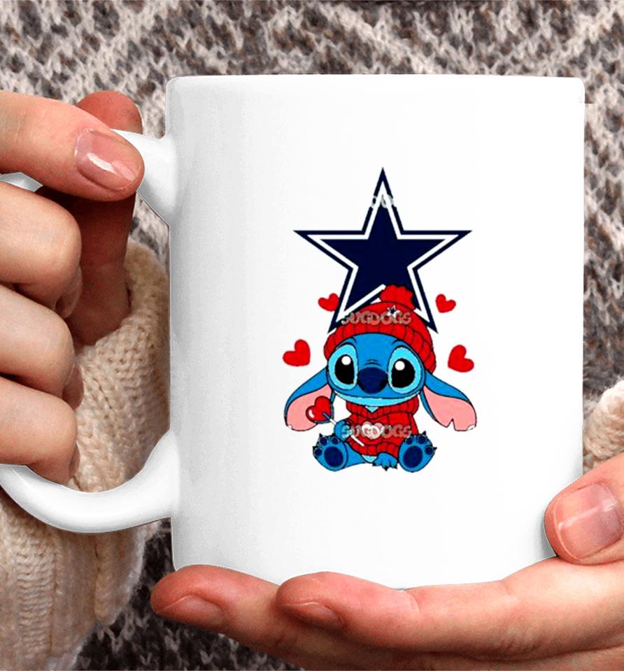 Stitch Valentine Candy Heart Dallas Cowboys Coffee Mug