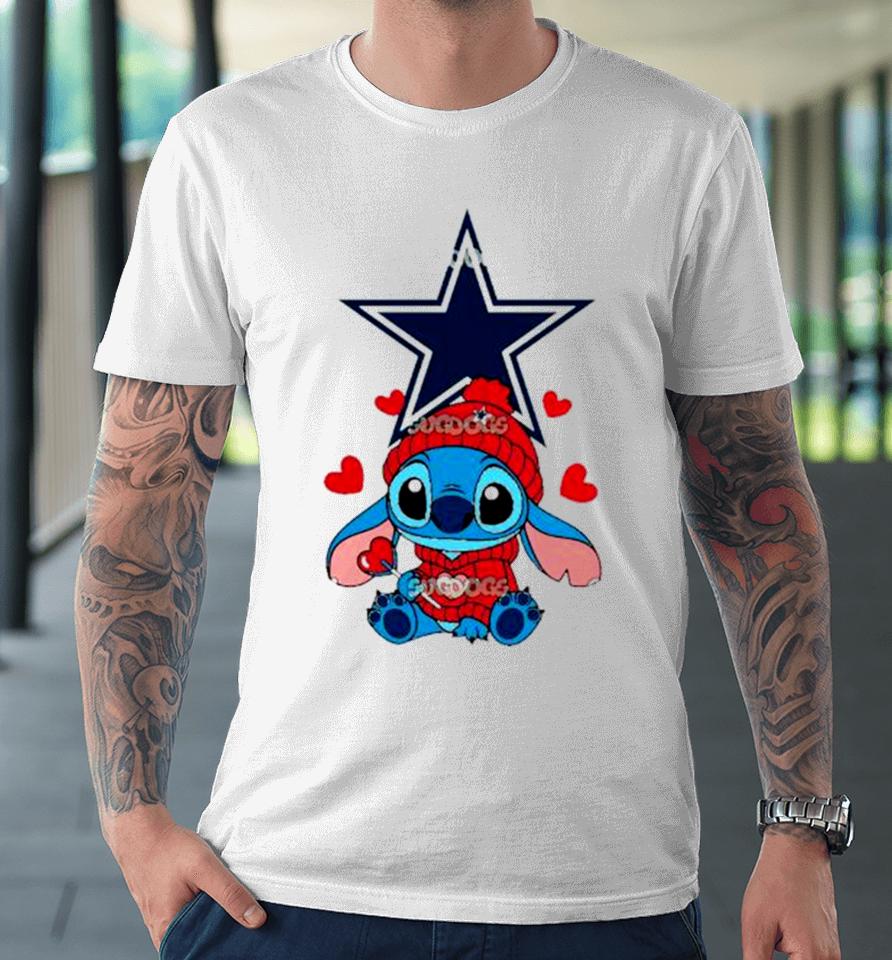 Stitch Valentine Candy Heart Dallas Cowboys Premium T-Shirt