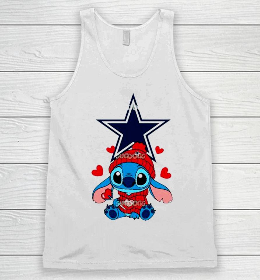 Stitch Valentine Candy Heart Dallas Cowboys Unisex Tank Top