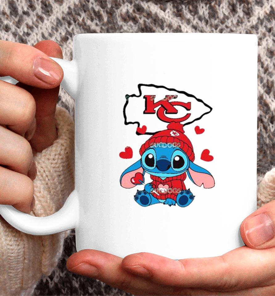 Stitch Valentine Candy Heart Kansas City Chiefs Coffee Mug