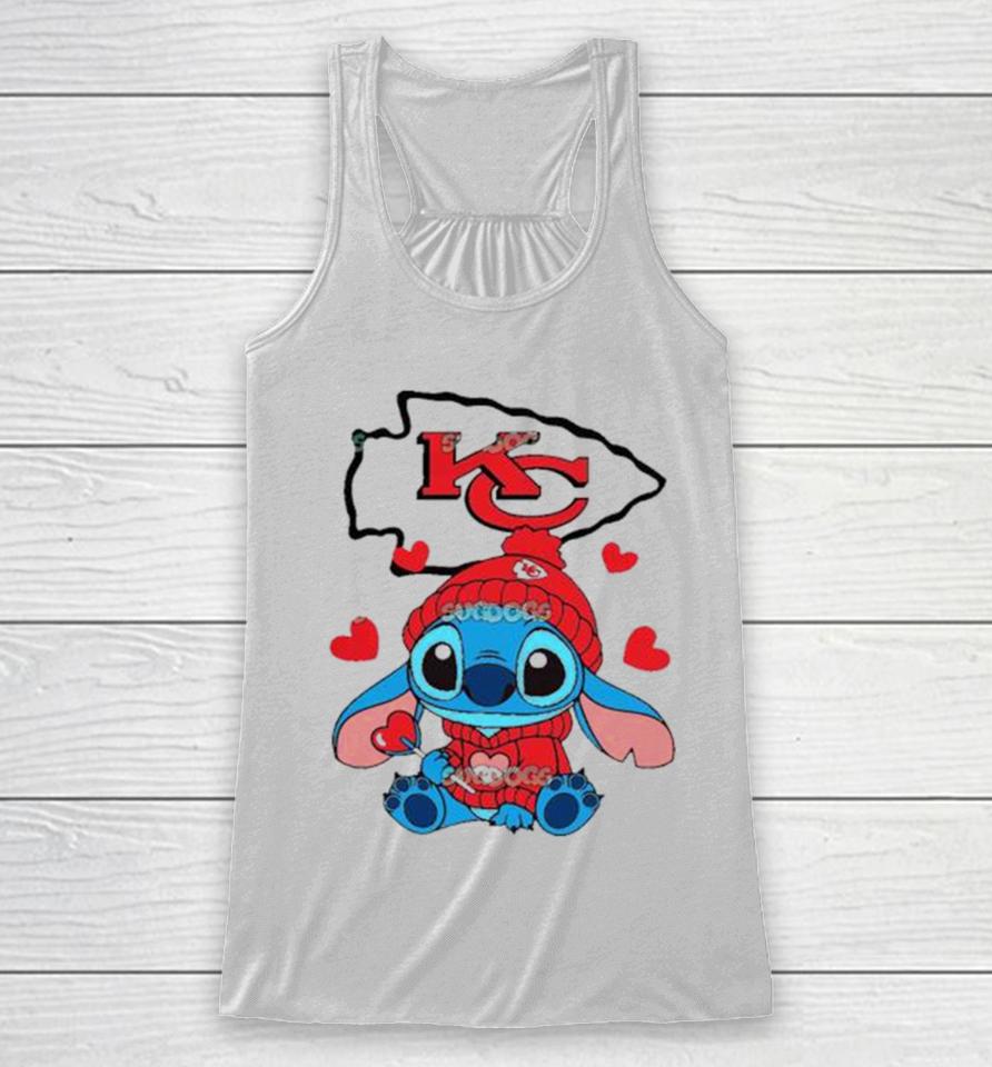 Stitch Valentine Candy Heart Kansas City Chiefs Racerback Tank
