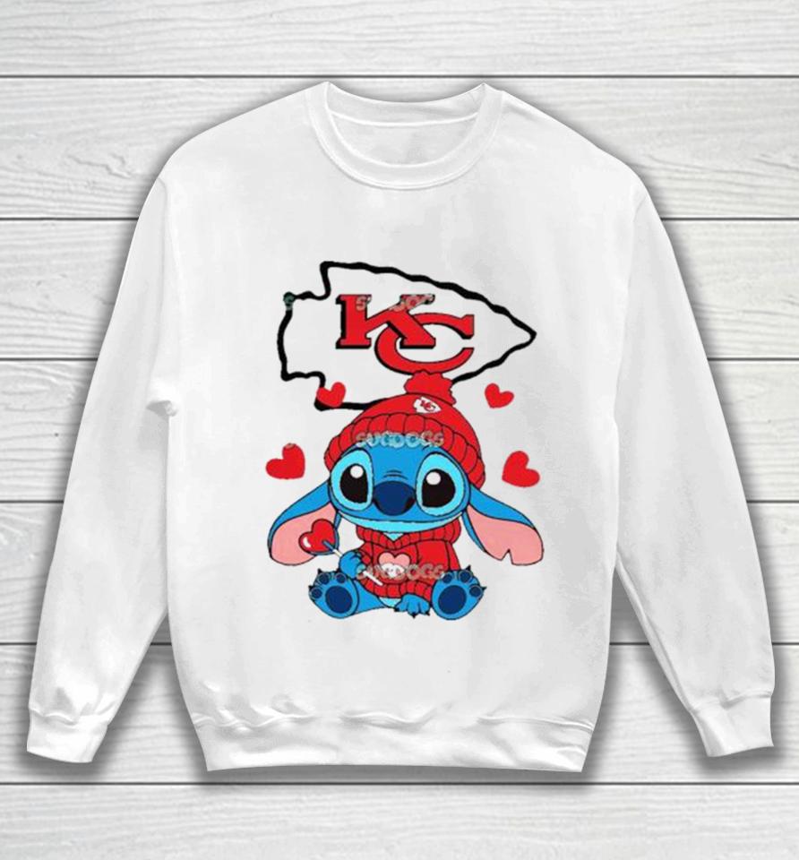 Stitch Valentine Candy Heart Kansas City Chiefs Sweatshirt