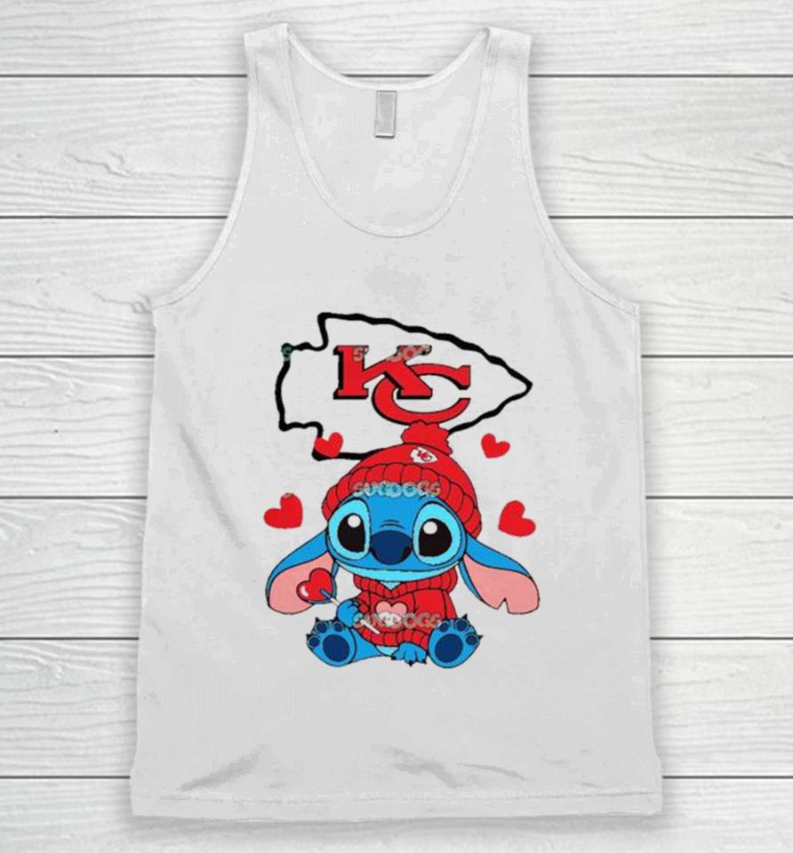 Stitch Valentine Candy Heart Kansas City Chiefs Unisex Tank Top