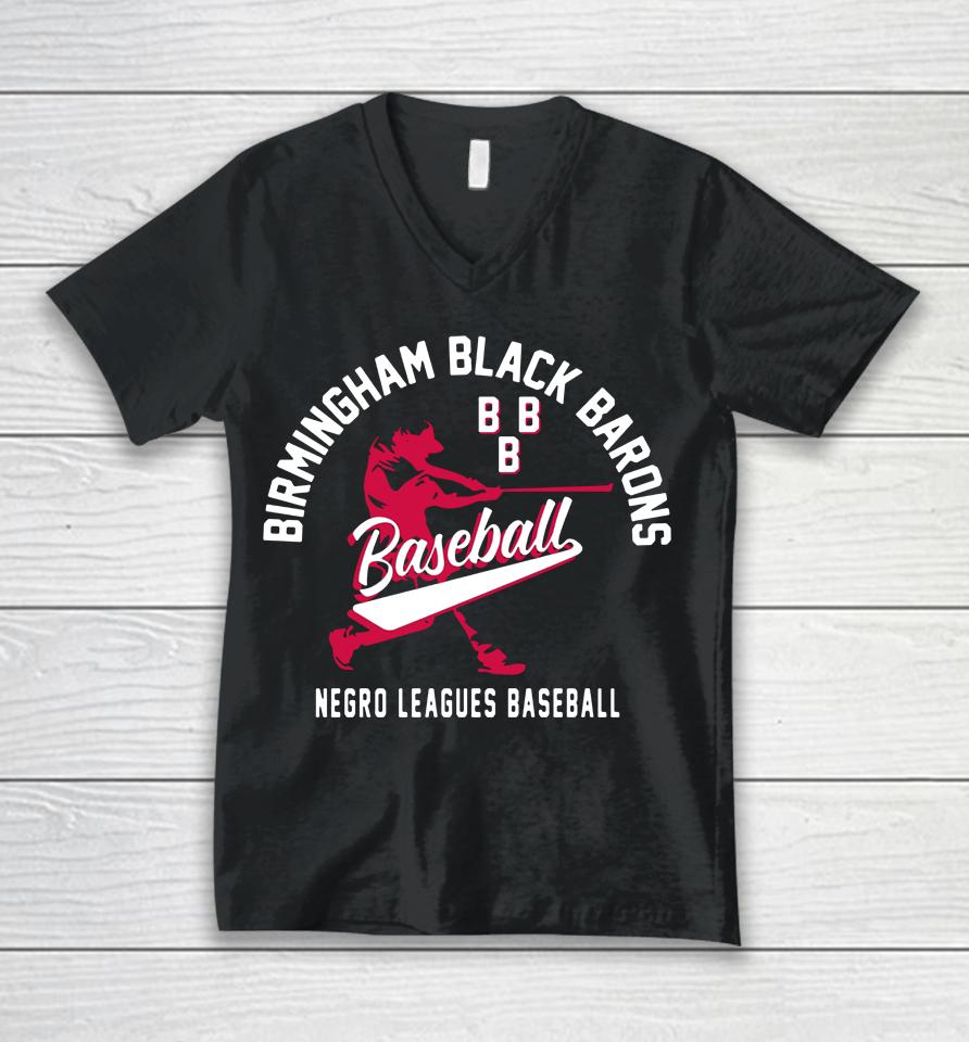Stitches Black Birmingham Black Barons Unisex V-Neck T-Shirt
