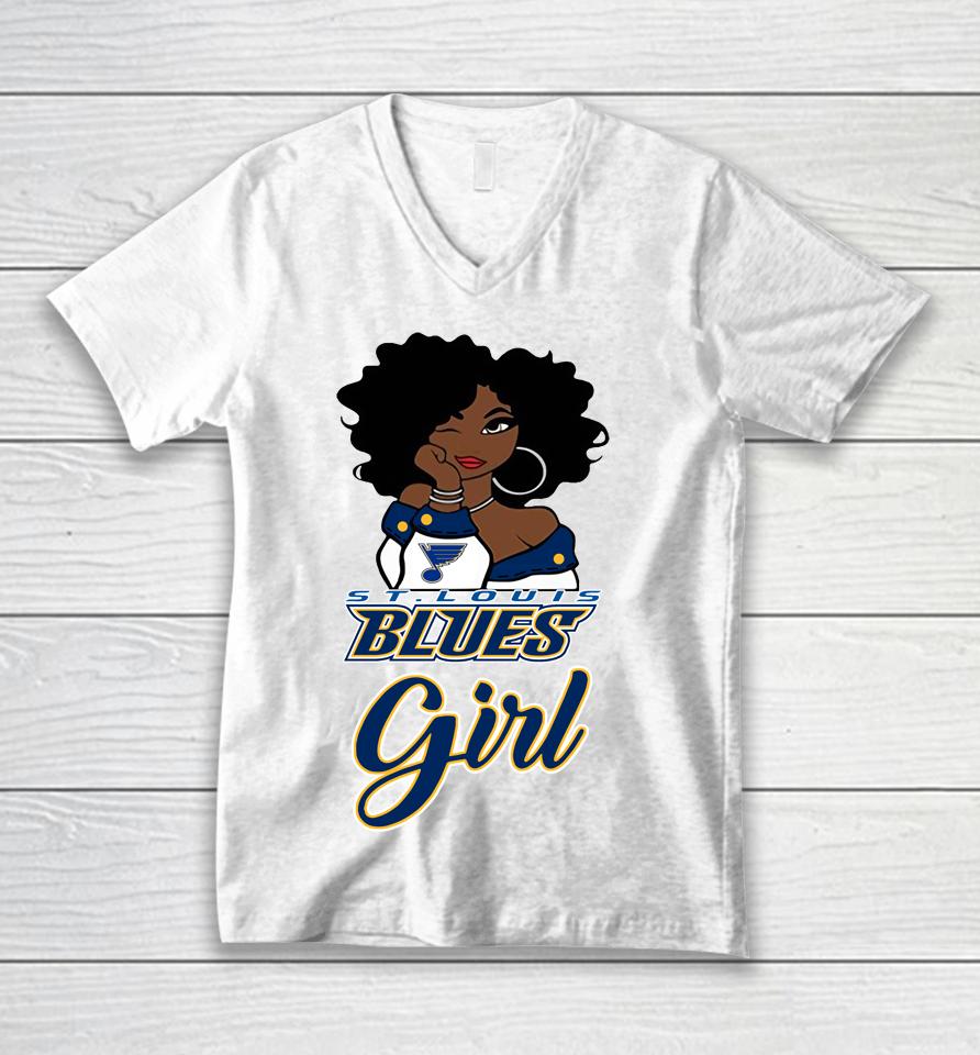 St.louis Blues Girl Nhl Unisex V-Neck T-Shirt