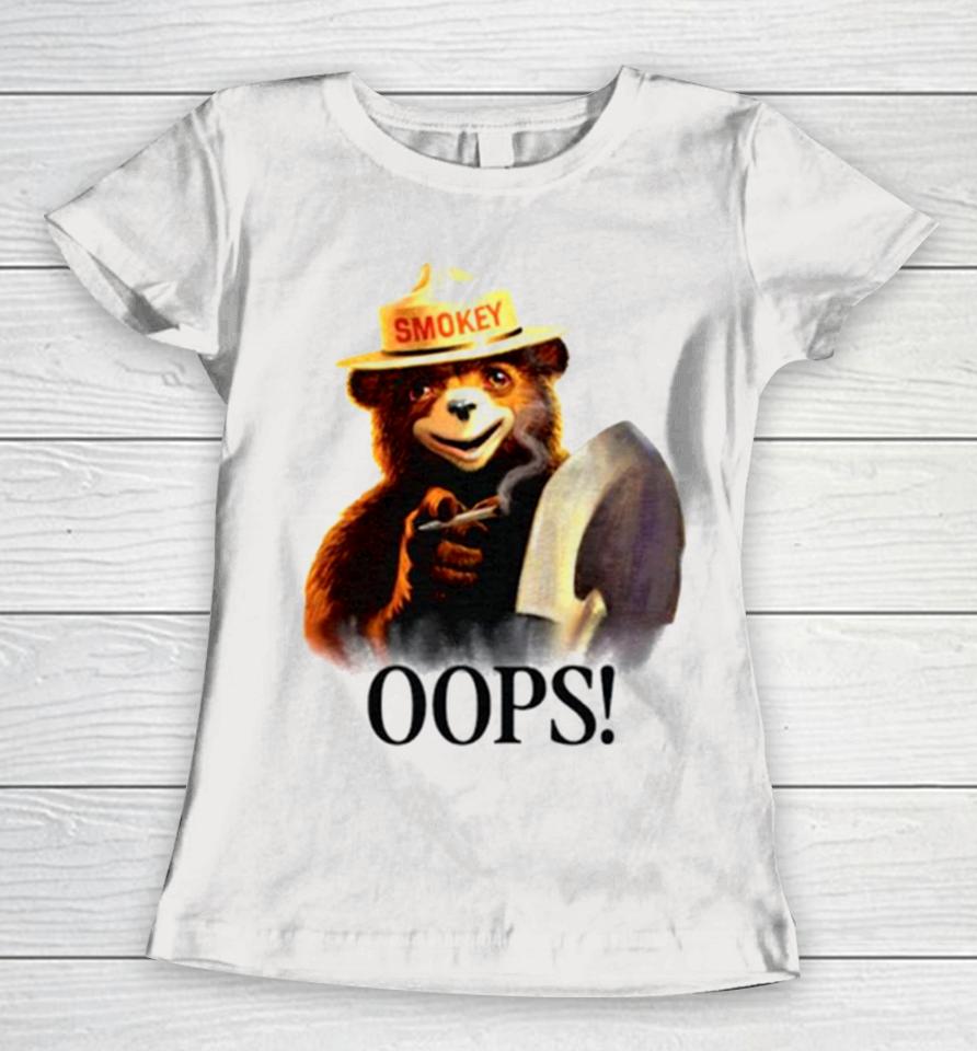 Stoner Smokey Bear Oops Women T-Shirt