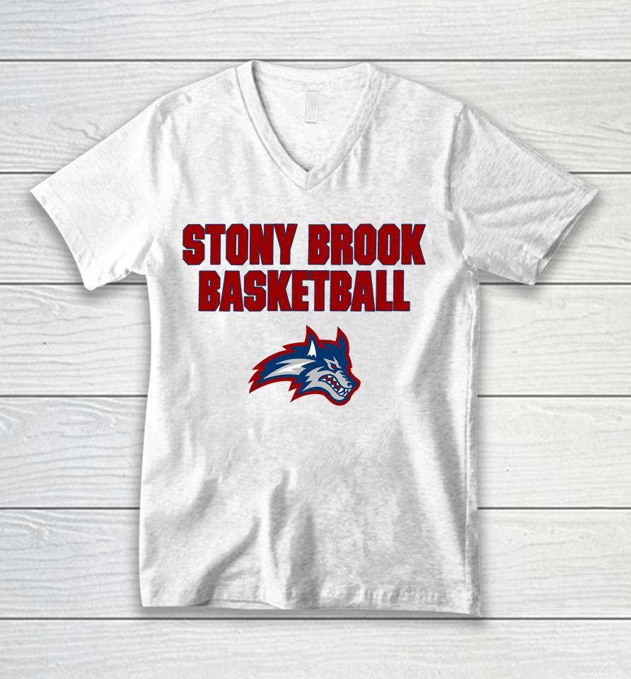 Stony Brook Basketball Unisex V-Neck T-Shirt