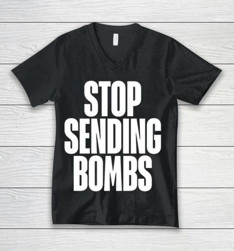 Stop Sending Bombs 2024 Unisex V-Neck T-Shirt
