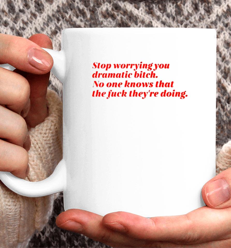 Stop Worrying You Dramatic Bitch No One Knows What The Fuck They’re Doing Coffee Mug