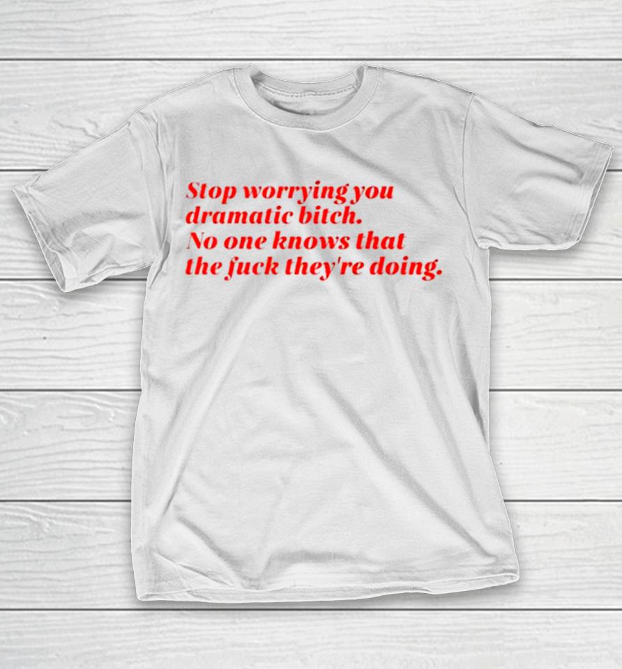 Stop Worrying You Dramatic Bitch No One Knows What The Fuck They’re Doing T-Shirt