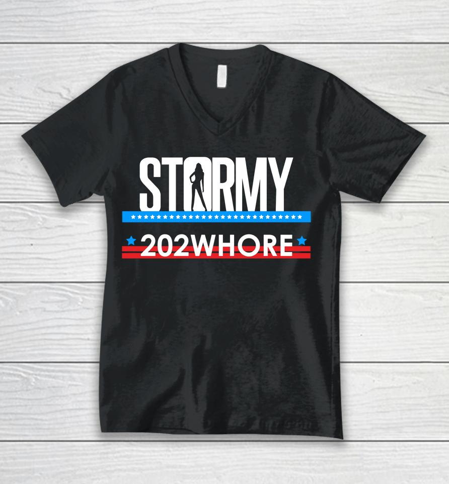 Stormy 202Whore Unisex V-Neck T-Shirt
