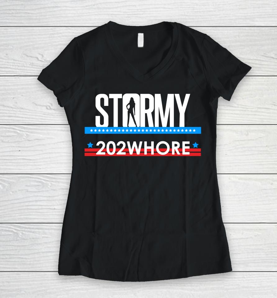 Stormy 202Whore Women V-Neck T-Shirt