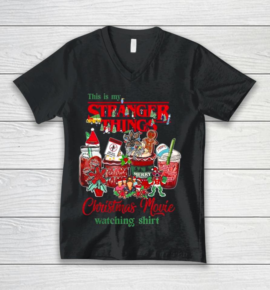 Stranger Things Merry Christmas Demodogs Make Bad Christmas Present Unisex V-Neck T-Shirt