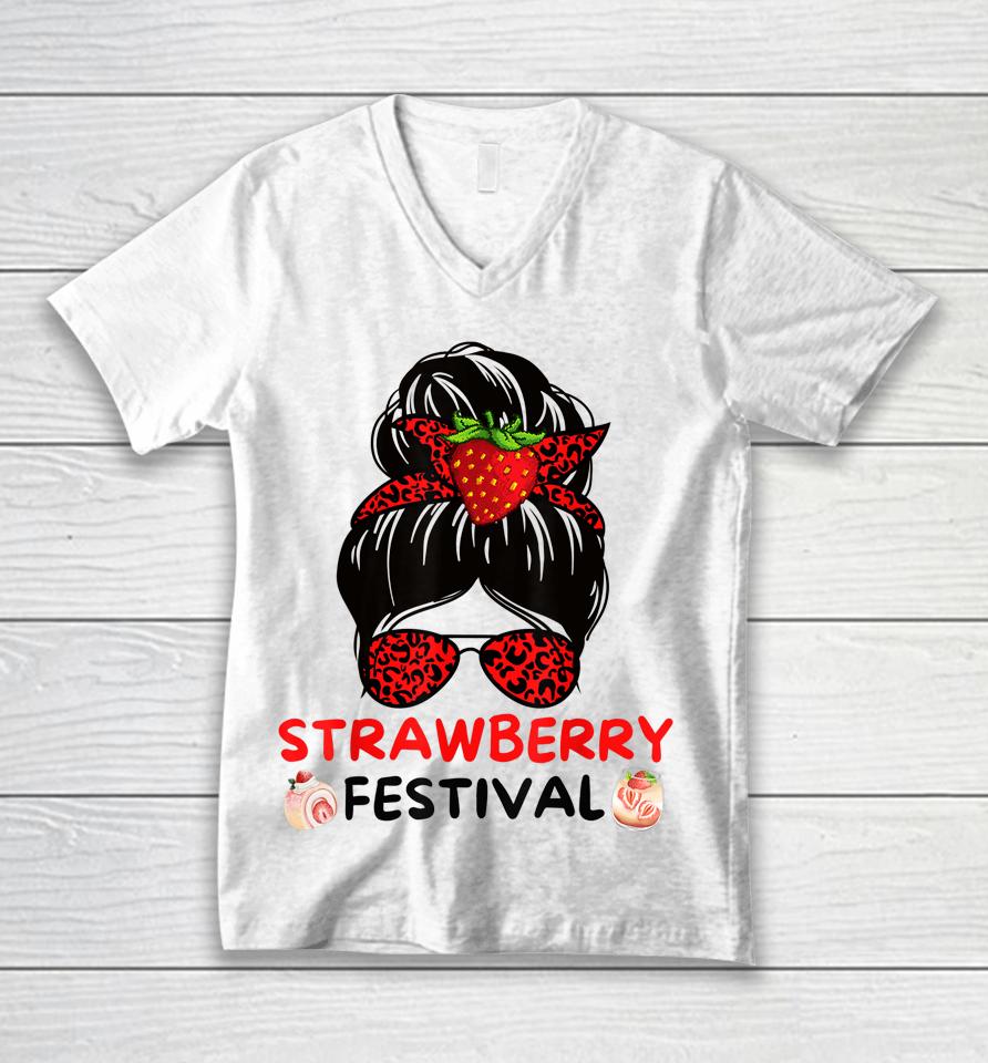 Strawberry Festival Fruit Lover Mom Girl Cute Gifts Unisex V-Neck T-Shirt