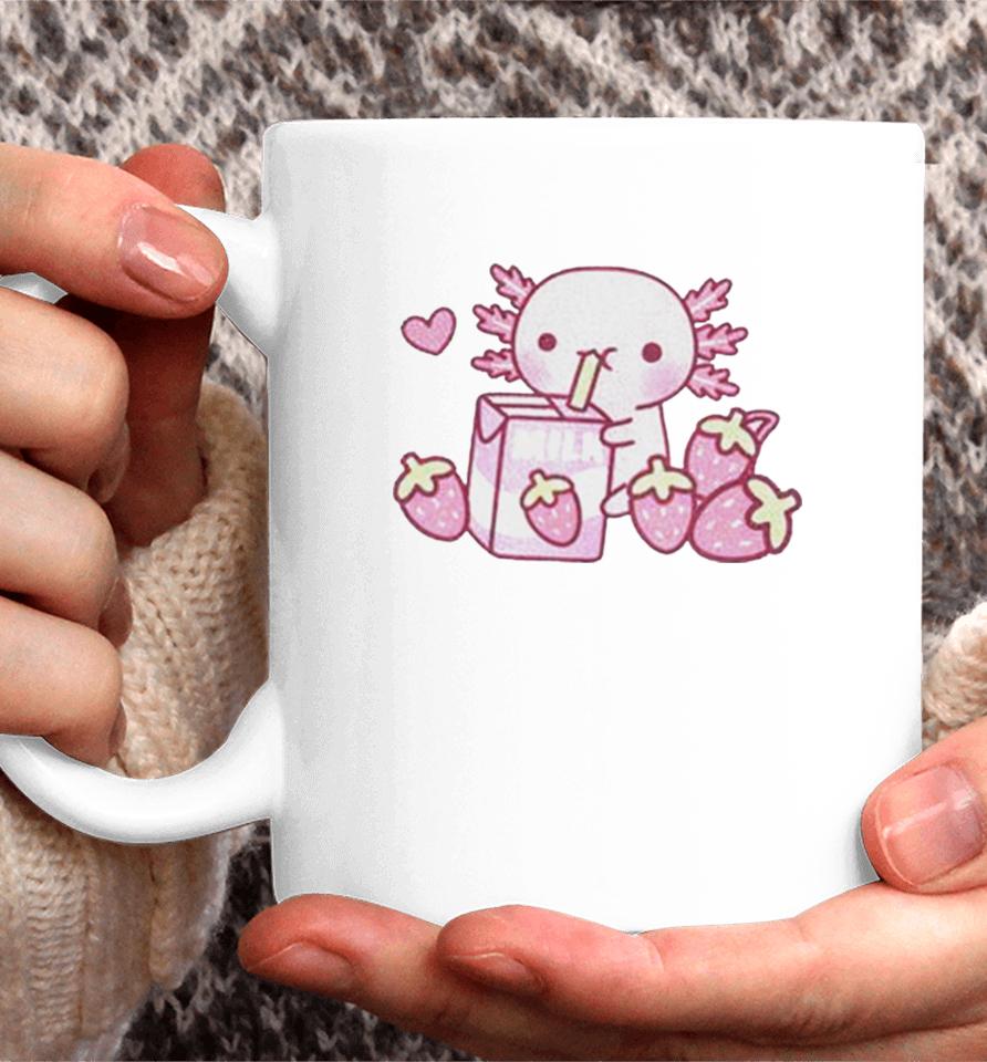 Strawberry Milk Axolotl Coffee Mug