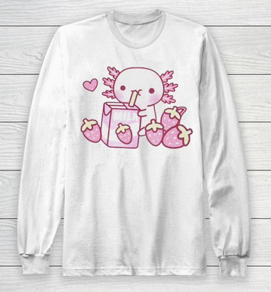 Strawberry Milk Axolotl Long Sleeve T-Shirt