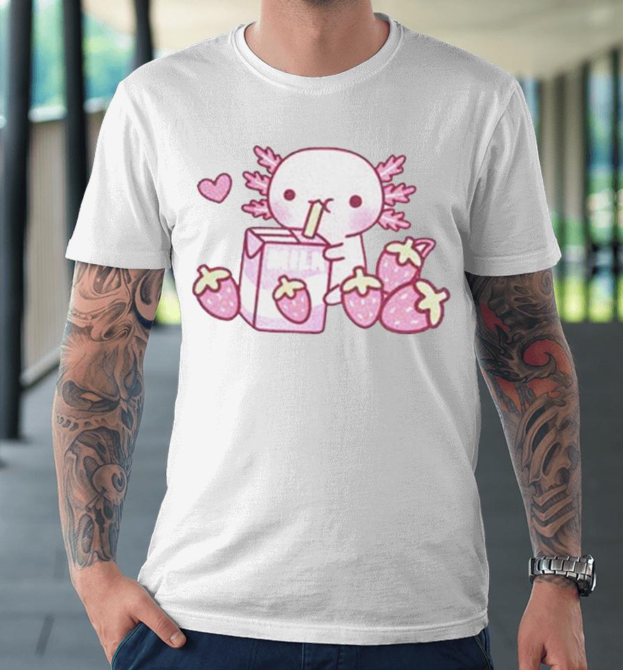 Strawberry Milk Axolotl Premium T-Shirt