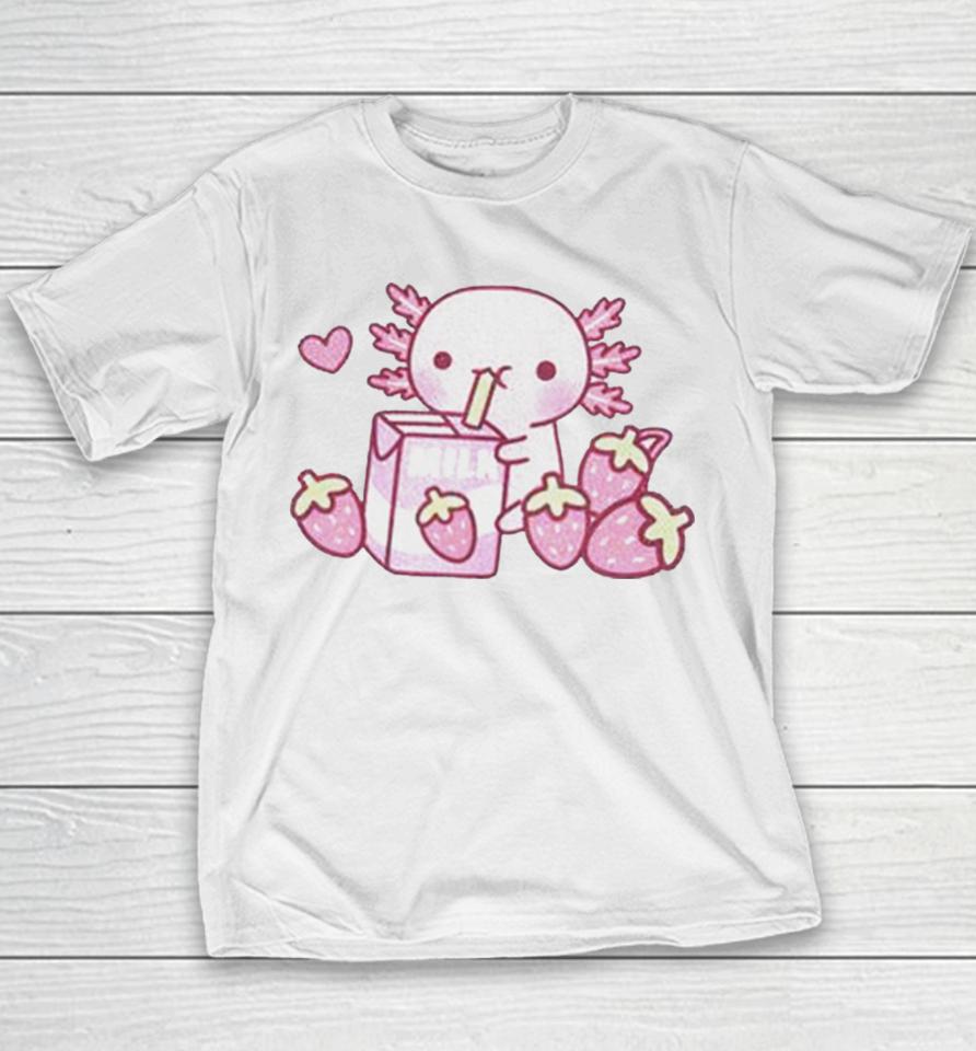 Strawberry Milk Axolotl Youth T-Shirt