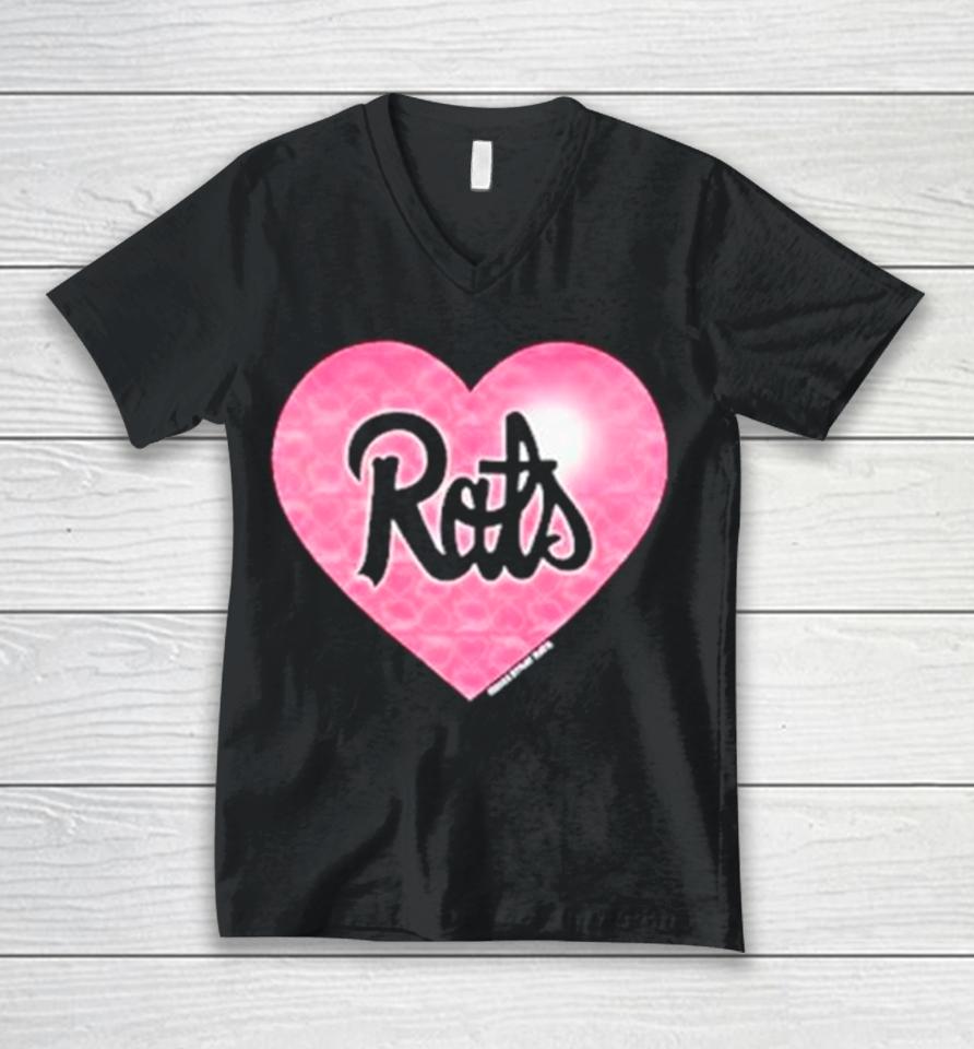 Stray Rats Rat Heart Unisex V-Neck T-Shirt