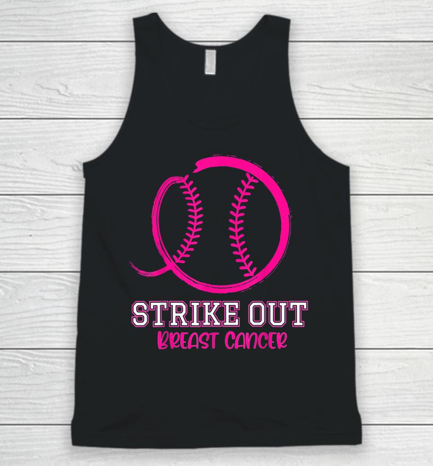 Strike Out Breast Cancer Awareness Baseball Unisex Tank Top