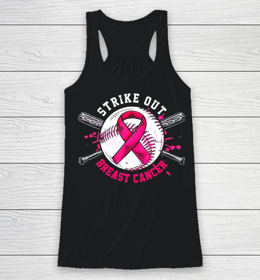 Strike Out Breast Cancer Pink Ribbonshirts Racerback Tank