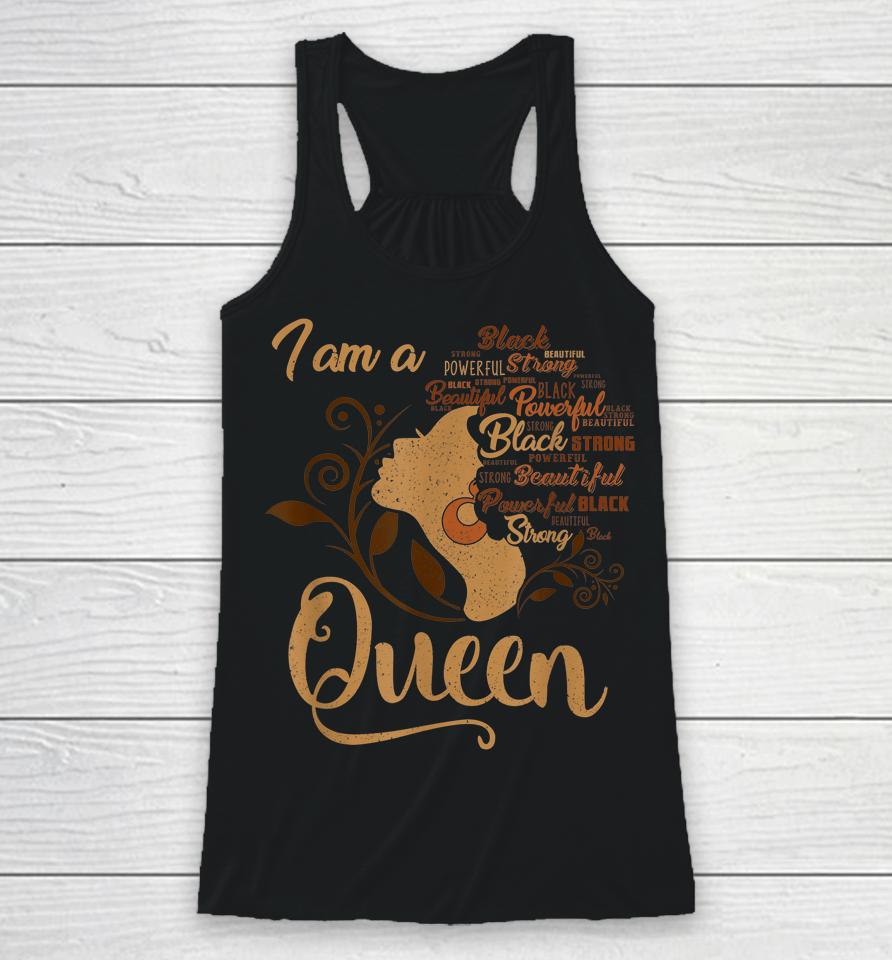 Strong Black I'm A Queen African American Afro Blm Racerback Tank