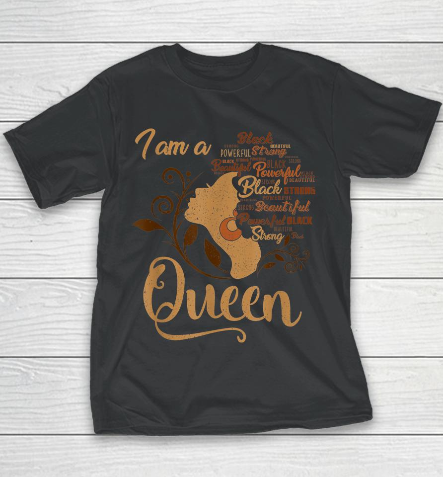Strong Black I'm A Queen African American Afro Blm Youth T-Shirt