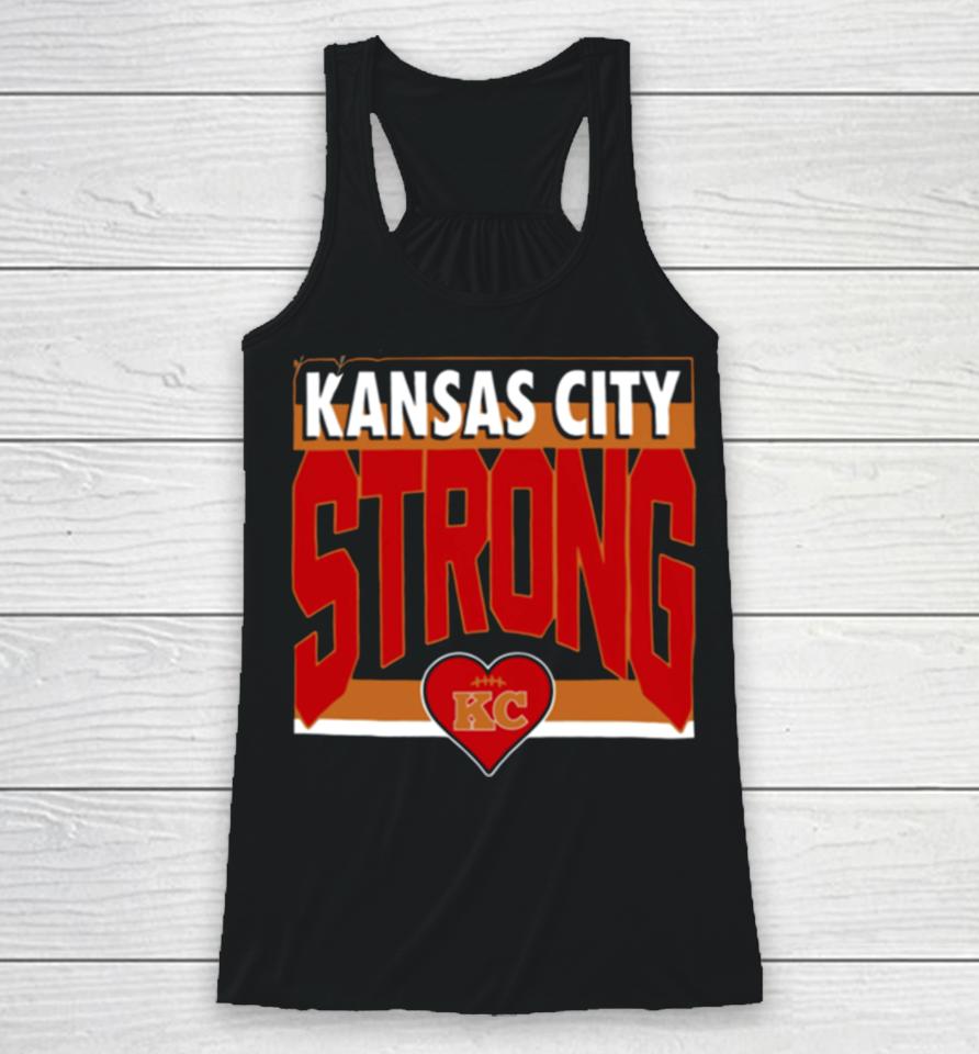 Strong Kansas City Heart Football Racerback Tank