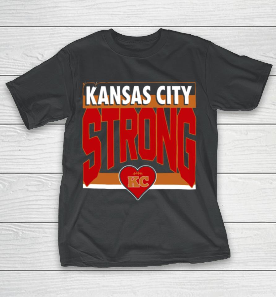 Strong Kansas City Heart Football T-Shirt