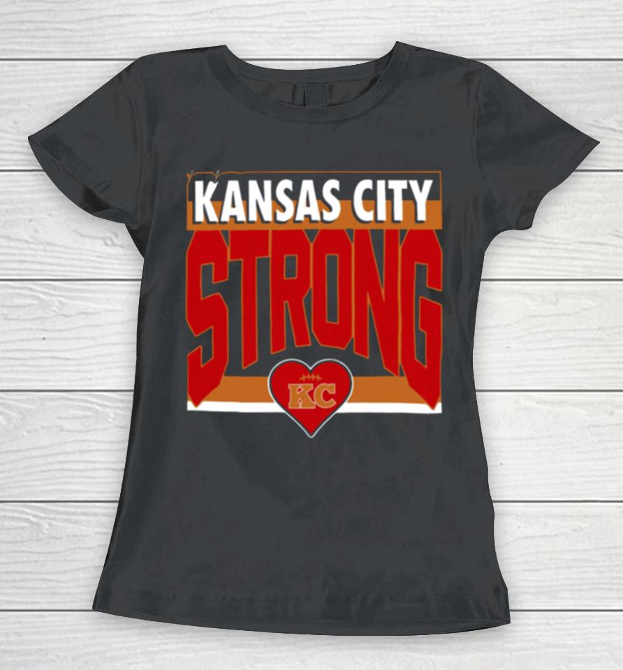 Strong Kansas City Heart Football Women T-Shirt
