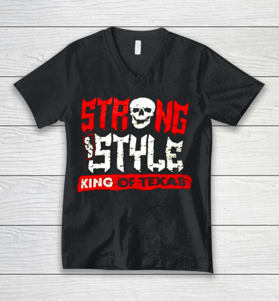 Strong Style King Of Texas Unisex V-Neck T-Shirt