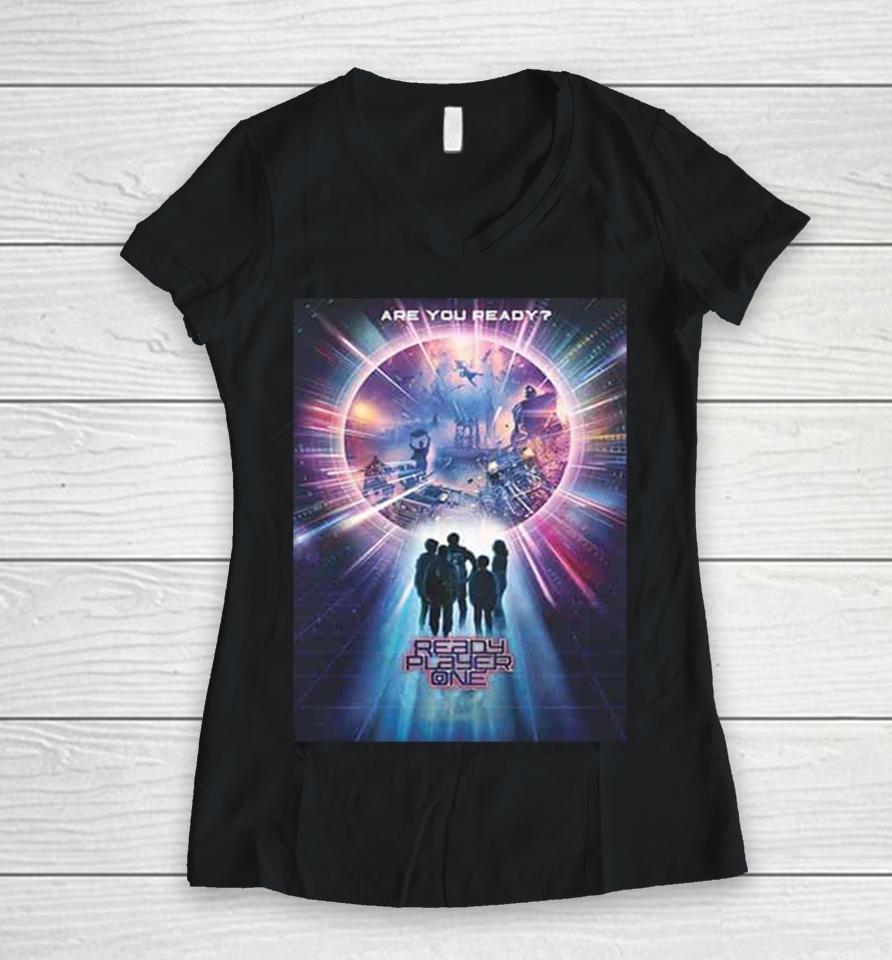 Stunning Poster For Ready Player One Only In Theaters On March 2024 Shrtshirts Women V-Neck T-Shirt