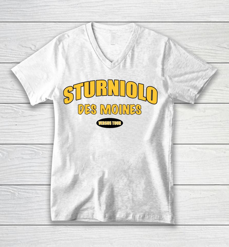 Sturnioloclothing Let's Trip Des Moines Unisex V-Neck T-Shirt