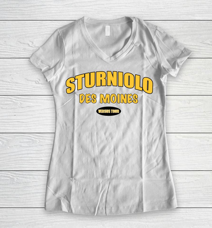 Sturnioloclothing Let's Trip Des Moines Women V-Neck T-Shirt