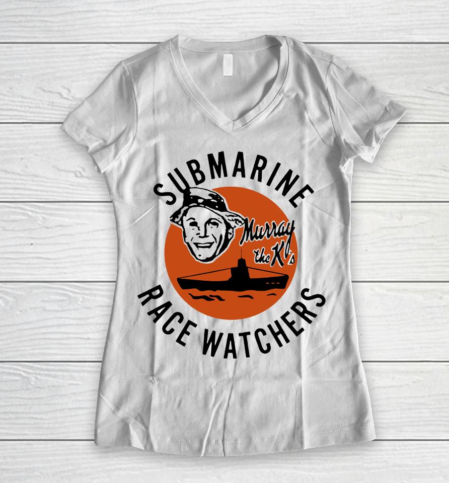 Submarine Race Watchers Women V-Neck T-Shirt