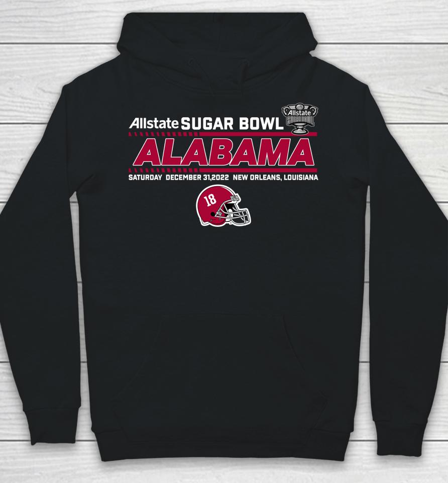 Sugar Bowl 2022 Alabama Team Helmet Fleece Allstate Sugar Bowl Fan Shop Hoodie