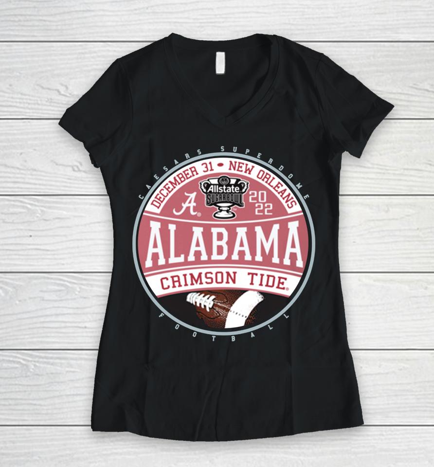 Sugar Bowl 22-23 Alabama Women V-Neck T-Shirt