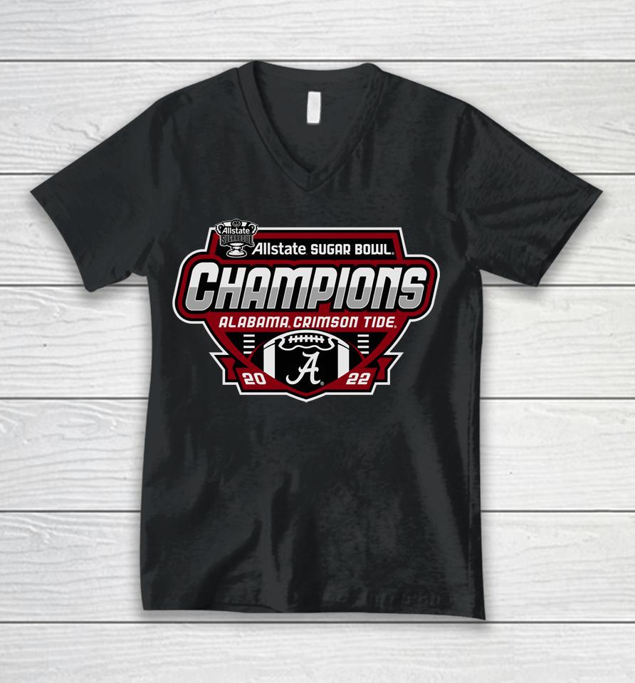 Sugar Bowl Alabama Champs Shield Unisex V-Neck T-Shirt