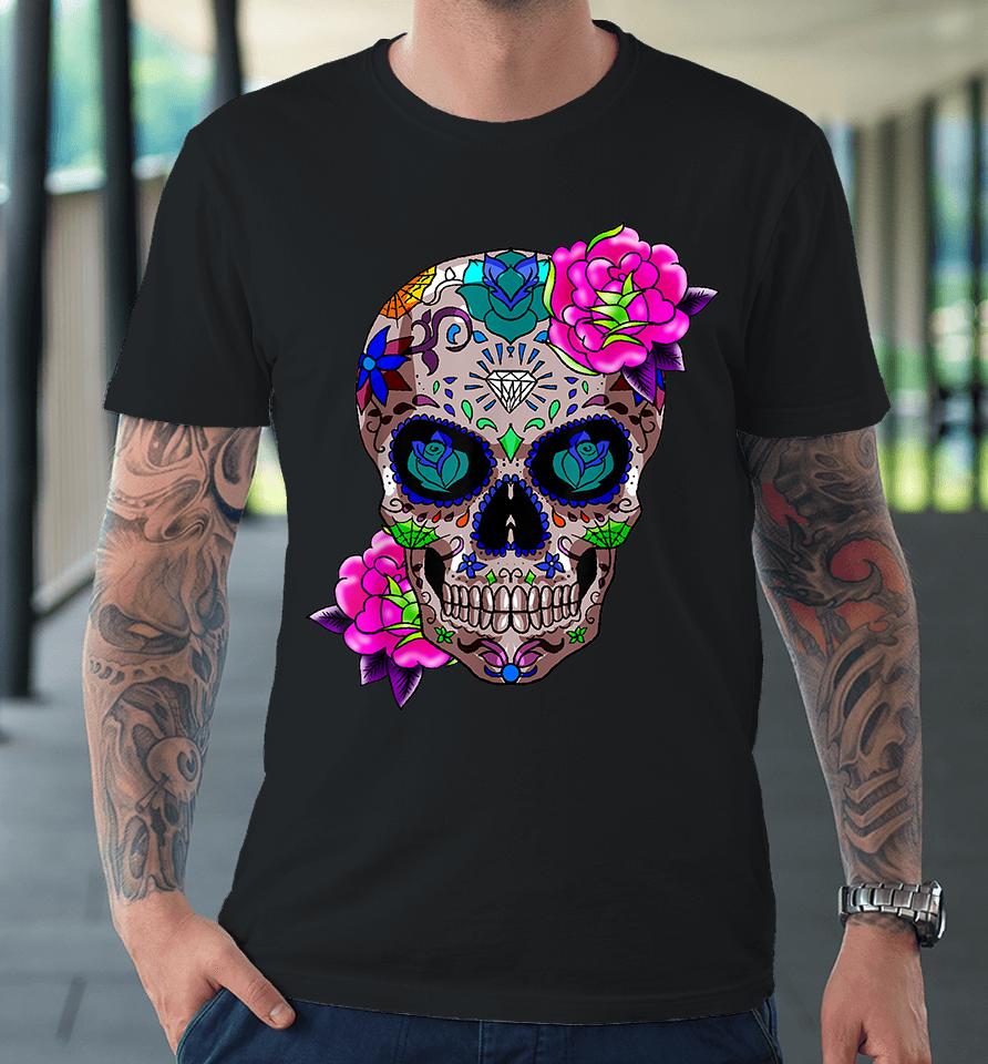 Sugar Skull Day Of The Dead Premium T-Shirt