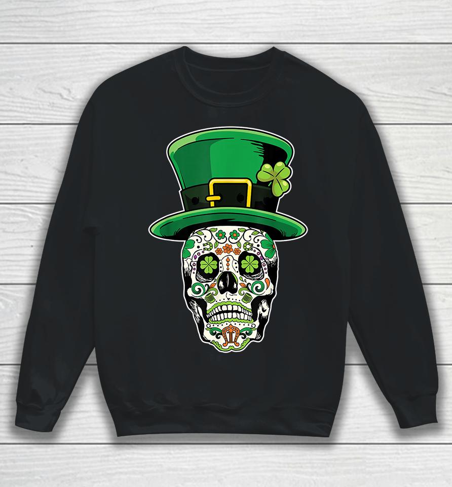 Sugar Skull Saint Patricks Day Of Dead Sweatshirt