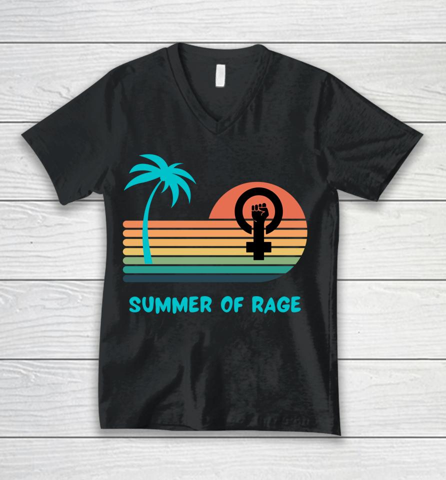 Summer Of Rage Rainbow Women's Rights Feminism Pro Choice Unisex V-Neck T-Shirt
